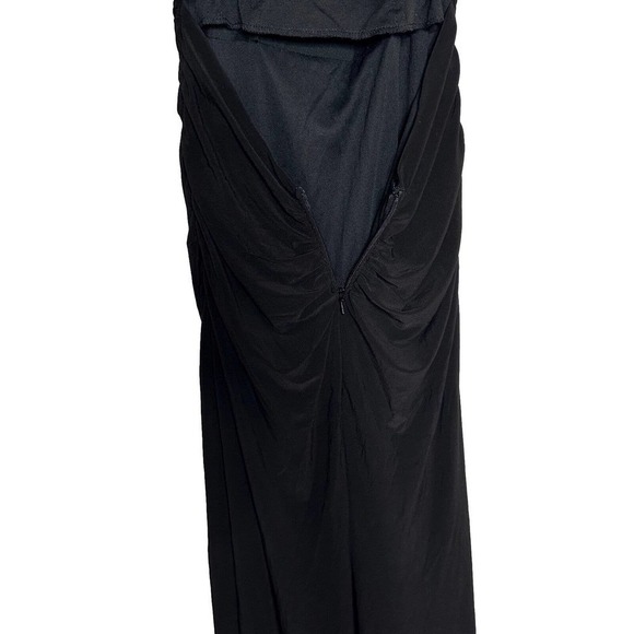 NWT La Femme 28792 Scoop Neck Open Back Sheath Dress High Leg Slit Women's SZ 0 - Picture 6 of 7